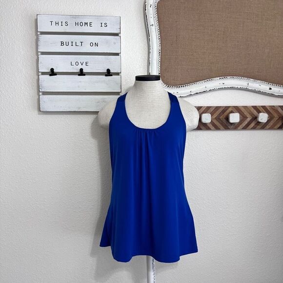 Express royal blue halter top with built in bra size medium EUC - Picture 14 of 14